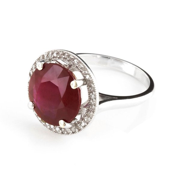 14K. SOLID GOLD RING WITH NATURAL DIAMONDS & RUBY - Picture 2 of 6